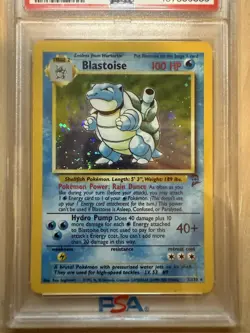 PSA 7 BLASTOISE 2000 POKEMON BASE SET 2 HOLO 2/130 RARE CARD EXCELLENT CONDITION - Image 1