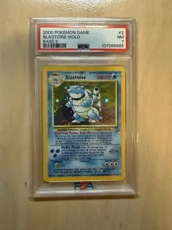 PSA 7 BLASTOISE 2000 POKEMON BASE SET 2 HOLO 2/130 RARE CARD EXCELLENT CONDITION - Image 2