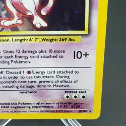 Mewtwo Base Set 10/102 Pokemon TCG Card Holo Rare WOTC Vintage 1999 - Image 4