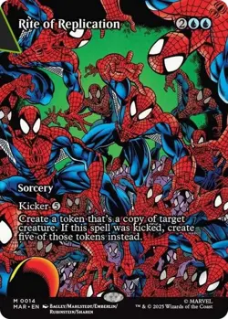 MTG Rite of Replication 14 Mythic Borderless Marvel Universe Spider-Man - Image 1