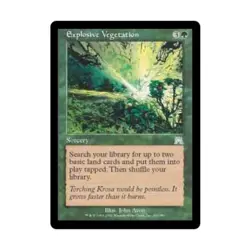 WOTC MtG Onslaught Explosive Vegetation (U) (Foil) EX - Image 1
