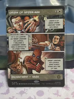 Borderless ORIGIN OF SPIDER-MAN mtg NM-M Spider-Man Rare PANEL - Image 1