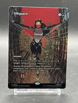 NM Borderless Foil Silkguard, MTG, Marvel's Spider-Man, Magic the Gathering, 37 - Image 1