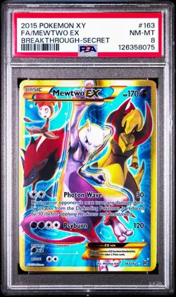 Pokemon Mewtwo EX 163 Secret Full Art 163/162 XY Breakthrough NM-MT PSA 8 - Image 1
