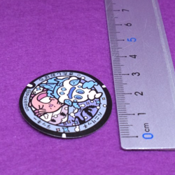 Vanillish Chansey Pokemon Manhole Type Seal Sticker Nintendo Japanese F/S - Image 2