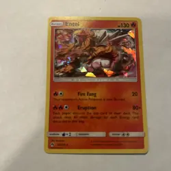 Pokemon TCG Lost Thunder - Entei #47/214 - Cracked Ice Holo Rare Card - Image 1