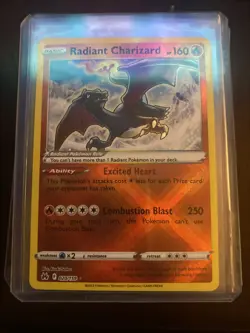 Radiant Charizard Pokemon Card TCG Excited Heart Combustion Blast - Image 1