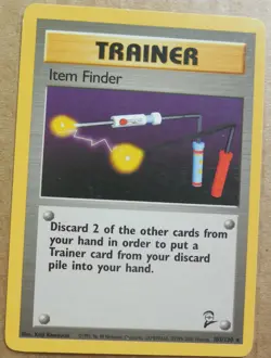Item Finder 103/130 Rare Non-Holo Base 2 Set Pokemon Trainer Card NM - Image 1