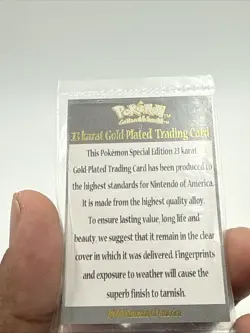 Pokemon Poliwhirl Certificate of Authenticity For 23K Gold Burger King Card - Image 2