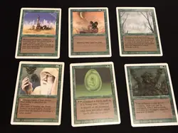 Mtg Revised Green Card Lot 27 Cards-Birds Of Paradise,Cockatrice.Played - Image 4