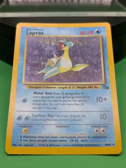 Lapras 10/62 Unlimited Fossil Set Holo Rare 1999 English Pokemon TCG Card WoTC - Image 2