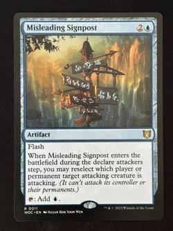 1x MTG Misleading Signpost - Commander: Wilds of Eldraine (WOC) #11 - Magic - Image 1