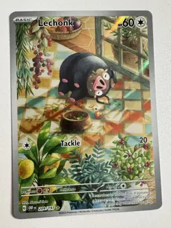 2023 Pokemon LECHONK #209/197 Obsidian Flames OBF EN Illustration Rare Holo ENG - Image 1