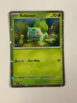 Pokemon TCG Promo SVP 046 Cosmos Holographic Bulbasaur w Swirl Near Mint. - Image 1
