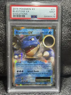 2016 Pokemon XY Blastoise EX Evolutions PSA 9 Mint #21 - Image 1