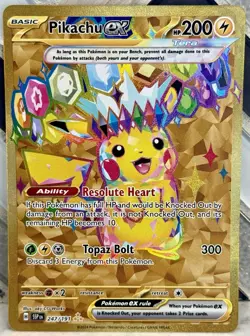 Pokemon TCG Pikachu Ex Hyper Rare Surging Sparks 247/191 NM - Image 1