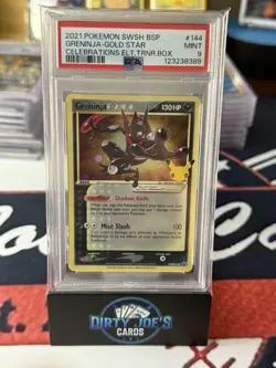 2021 POKEMON SWSH BLACK STAR PROMO #144 GRENINJA-GOLD STAR PSA 9 - Image 1