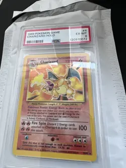 1999 POKEMON BASE SET 4th Edition #4 CHARIZARD-HOLO PSA 6 - Image 1