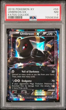 2016 Pokemon Xy Fates Collide #55 Umbreon Ex Fates Collide PSA 7 - Image 1