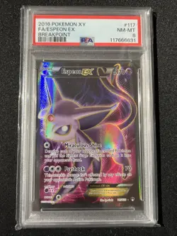 2016 POKEMON XY BREAKPOINT #117 FULL ART/ESPEON EX PSA 8 - Image 1