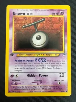 Pokemon TCG Unown T First Edition Neo Destiny 88/105 VLP - Image 1