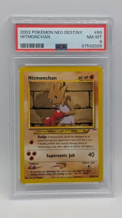 2002 Pokemon Neo Destiny Hitmonchan 69/105 PSA 8 NM-MT! - Image 1