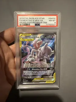 Mewtwo & Mew GX SM191 Holo Black Star Promo Tag Team LP/MP - Image 1