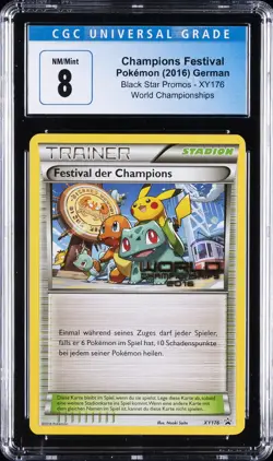 2016 POKEMON GERMAN #XY176 CHAMPIONS FESTIVAL CGC 8 - Image 1