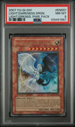 2007 Yu-Gi-Oh! Light And Darkness Dragon Ultra Rare #LDPP-EN001 PSA 8 NM-MT - Image 1