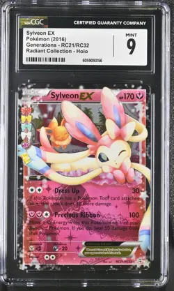 CGC 9 Sylveon EX Generations RC21/RC32 Radiant Collection Holo Pokemon Card - Image 1