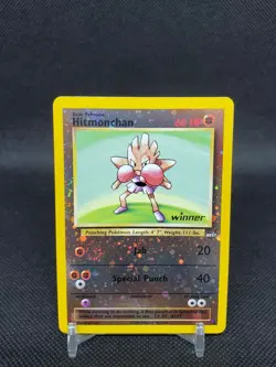 Hitmonchan 2 Best of Game WINNER Reverse Holo WOTC NM Pokemon Card - Image 1