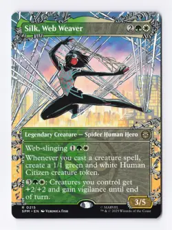 Silk, Web Weaver (Borderless) 0215 (R) MTG Marvel's Spider-Man (SPM) - Image 1