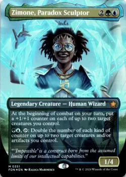 MTG Zimone, Paradox Sculptor (Borderless) Foil NM Foundations Magic 351 - Image 1