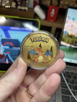 Pokemon Charizard Collectible Coin Gold Tone Metal Medallion Souvenir Rare, Mint - Image 4