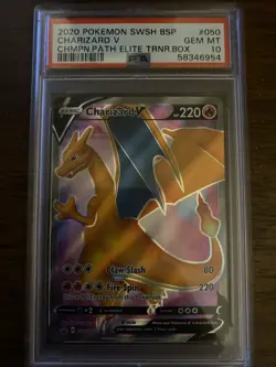 Charizard V #050 Champions Path ETB Promo SWSH BSP Pokemon 2020 PSA 10 - Image 1