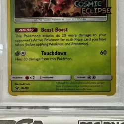 2019 Pokemon Cosmic Eclipse Buzzwole Prerelease Promo SM218 - PSA 9 MINT POP 27 - Image 3