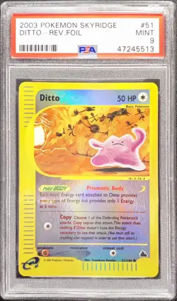 Pokemon Ditto 51/144 Skyridge Reverse Holo PSA 9 MINT 2003 - Image 1