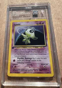 Pokemon Celebi Neo Revelation 1st Edition Holo Rare #3 Tag 9 Mint - Image 1