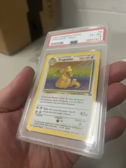 Dragonite 4/62 Fossil Holo Pokemon 1999 TCG PSA 6 EX MINT NICE - Image 2