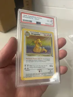 Dragonite 4/62 Fossil Holo Pokemon 1999 TCG PSA 6 EX MINT NICE - Image 3