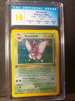 1999 Pokemon Jungle Venomoth Holo #13 1st Edition CGC 10 PRISTINE Likely PSA 10 - Image 1