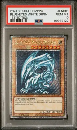 PSA 10 GEM MINT Blue-Eyes White Dragon MP24-EN001 1st Ed Yu-Gi-Oh! QCR - Image 1