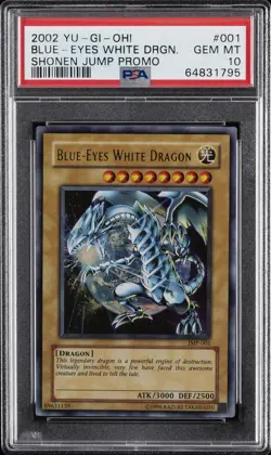 2002 YU-GI-OH! SHONEN JUMP PROMO #001 BLUE-EYES WHITE DRAGON PSA 10 - Image 1