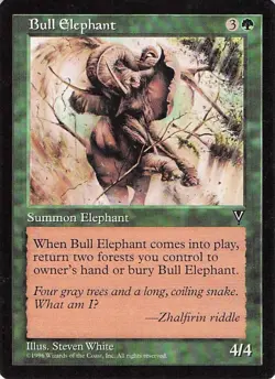 Bull Elephant - MTG Magic The Gathering Visions Common NM Card - Image 1