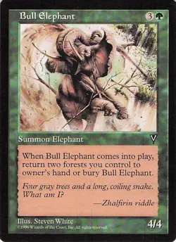 Bull Elephant MTG Magic The Gathering Visions Common Card - Image 1