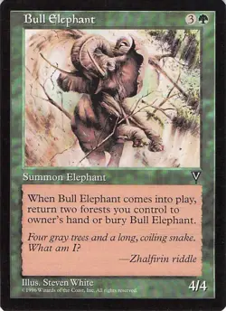 Bull Elephant 4/4 - Magic: The Gathering MTG Common Card - Image 1