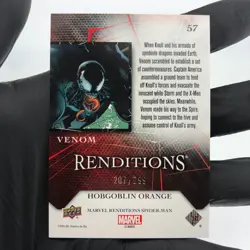 Marvel Card Venom 57 Orange /299 Fleer Upper Deck Renditions [NM] - Image 3