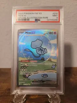 Mew EX Bubble Mew PSA 9 Mint Card 232/091 Sir Paldean Fates ES (Spanish) - Image 1