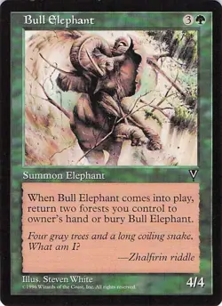 Bull Elephant - MTG Magic: The Gathering Mirage Common NM - Image 1