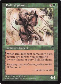 Bull Elephant 103/143 MTG Weatherlight Common NM Magic The Gathering - Image 1